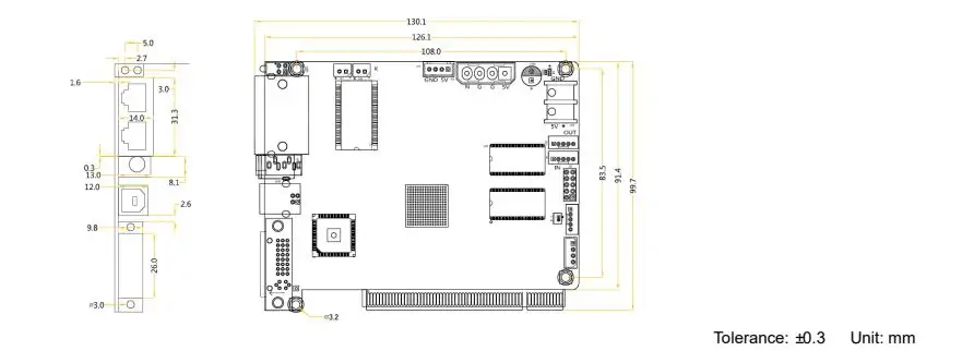 NovaStar MSD300 sending card mechanical dimensions