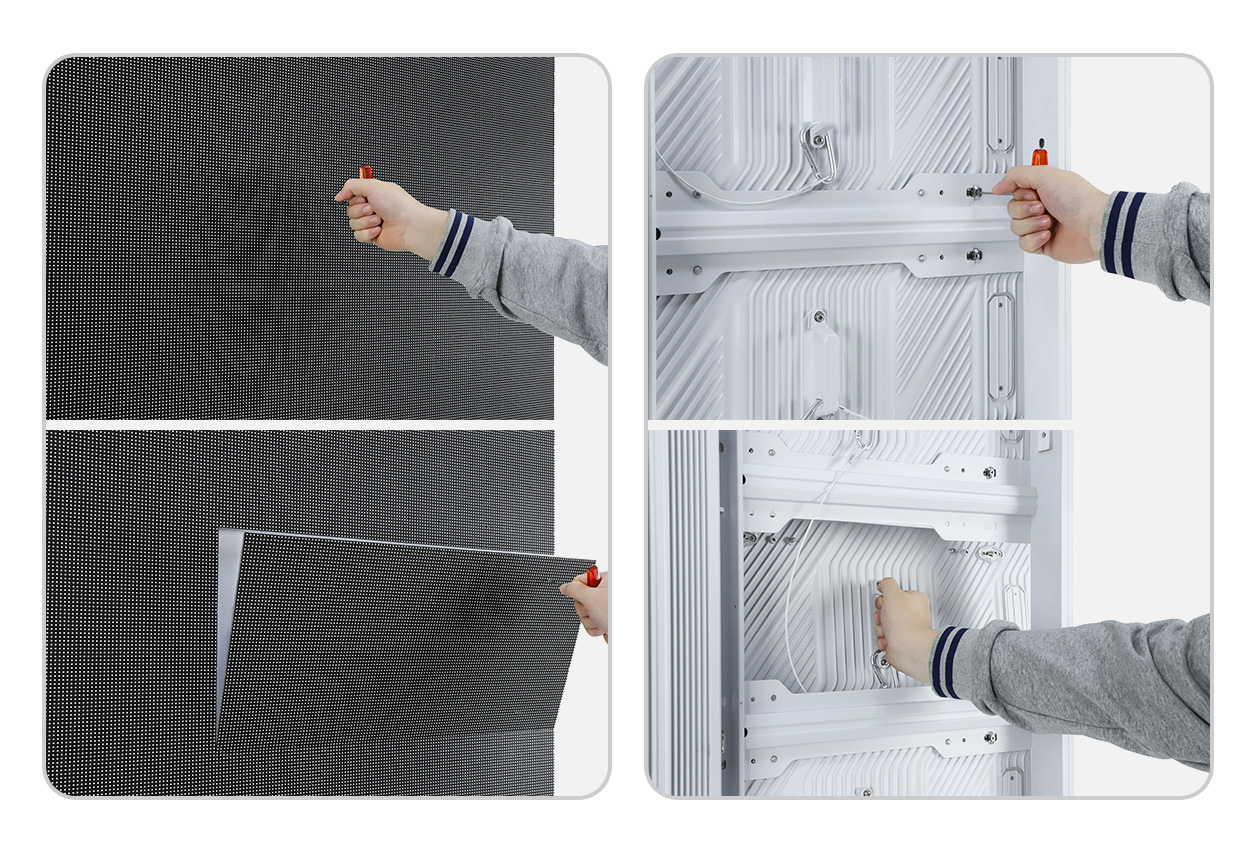 EA1000F2 LED display with front and rear service access