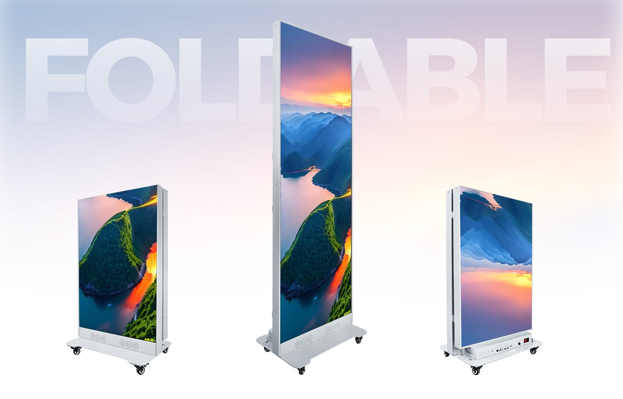 Foldable Poster LED Screen 1 LED Display Manufacturer in China HonghaiLED foldable poster LED screen