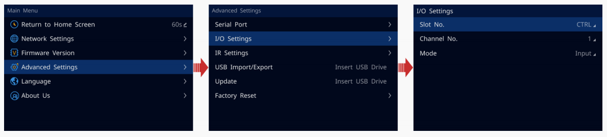 IO settings