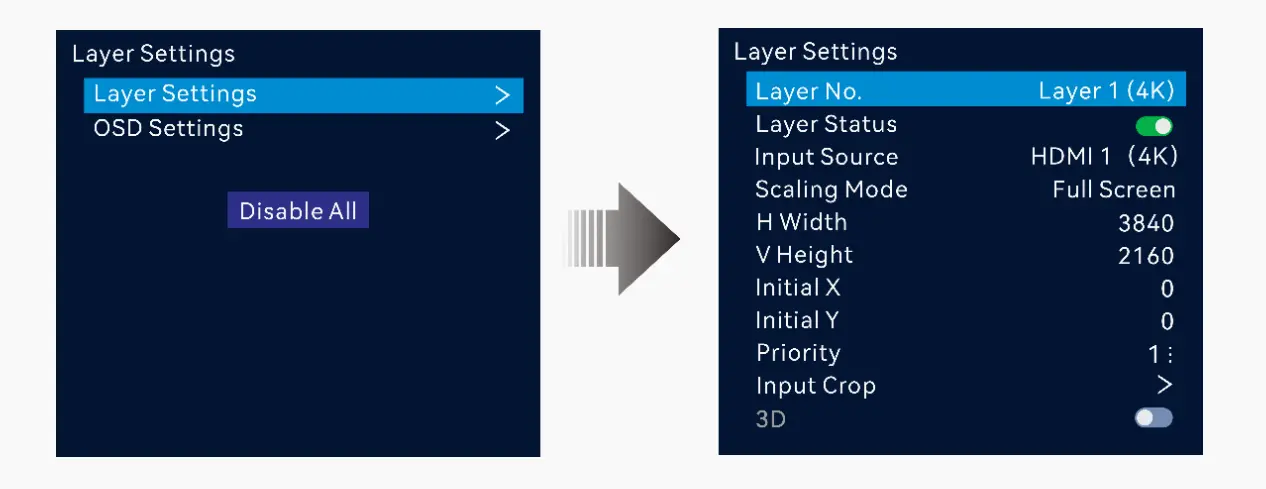VX600 Pro layer settings