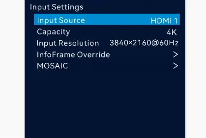 Input settings