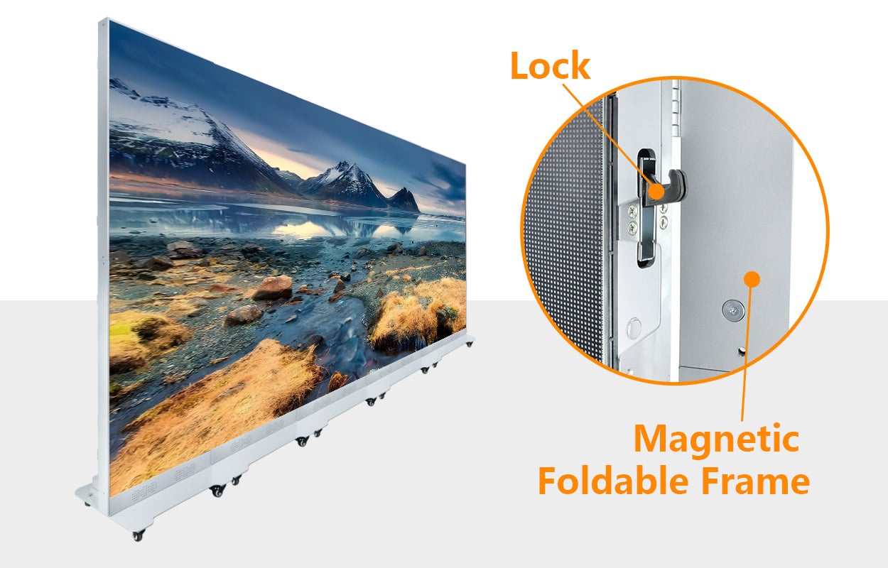 FoldablePosterLEDScreen4 LED Display Manufacturer in China HonghaiLED 640×1920mm Indoor Foldable Poster LED Display
