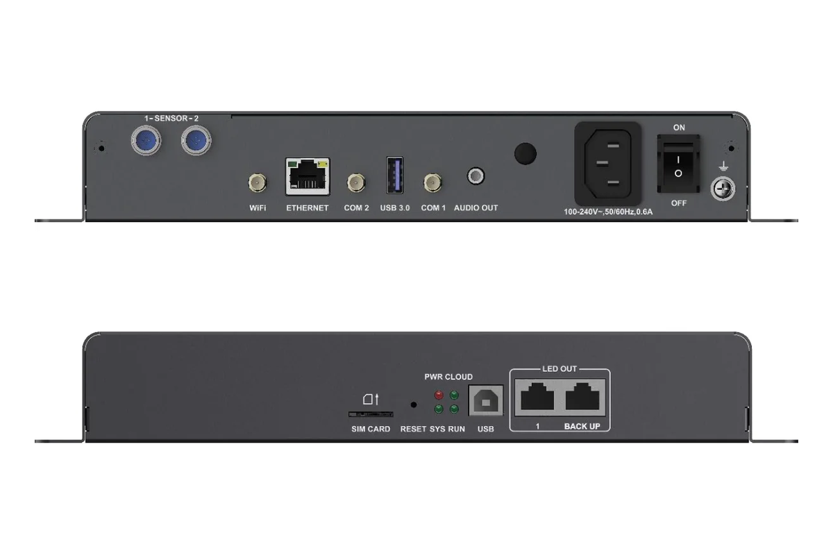 NovaStar TB502 LED Display Manufacturer in China HonghaiLED NovaStar TB50 rear and front panels showing network sensor USB and LED ports