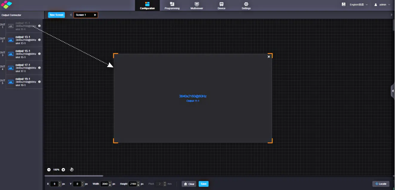 LED screen configuration