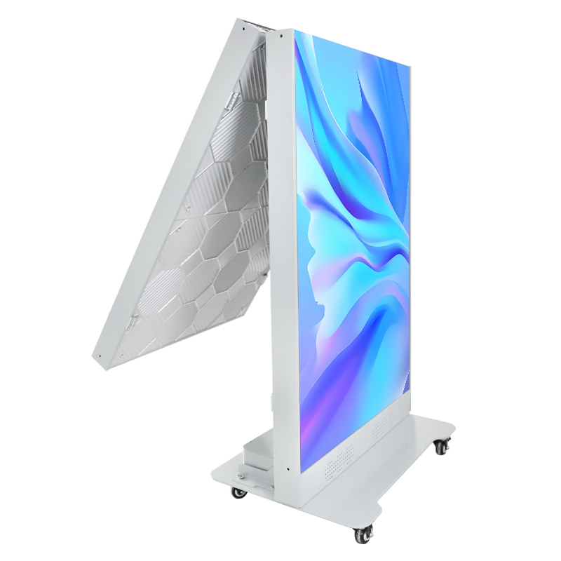 Foldable Poster LED Screen 9 LED Display Manufacturer in China HonghaiLED EagerLED EA1920iP5 indoor foldable poster LED screen shown unfolded