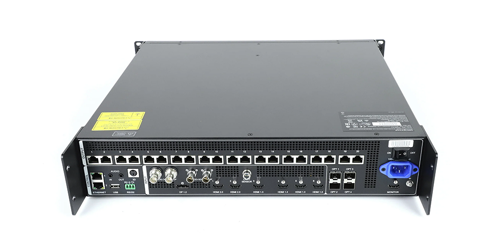 NovaStar VX2000 Pro all-in-one LED video controller with 20 Ethernet ports and fiber connectors
